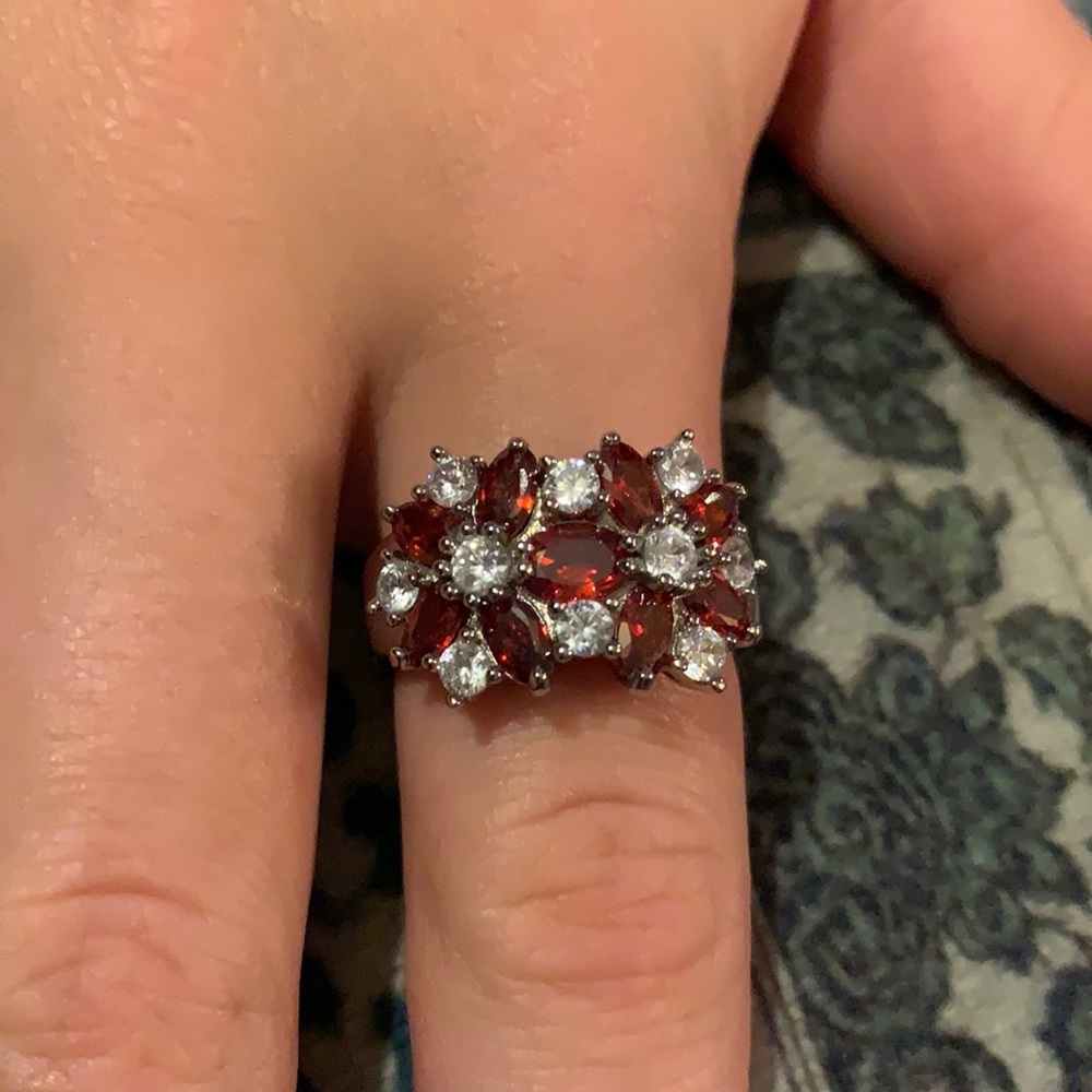 Ruby and White Safire Ring